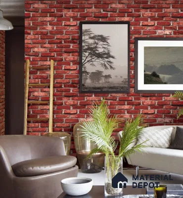 87033-5 | 5 Meter x 42 Inch PVC Brick Look Wallpaper - 57 Sq. Ft. | Minimum 15% wastage during installation