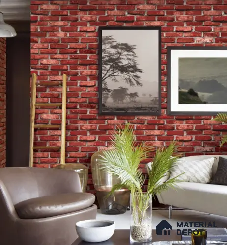 87033-5 | 5 Meter x 42 Inch PVC Brick Look Wallpaper - 57 Sq. Ft. | Minimum 15% wastage during installation