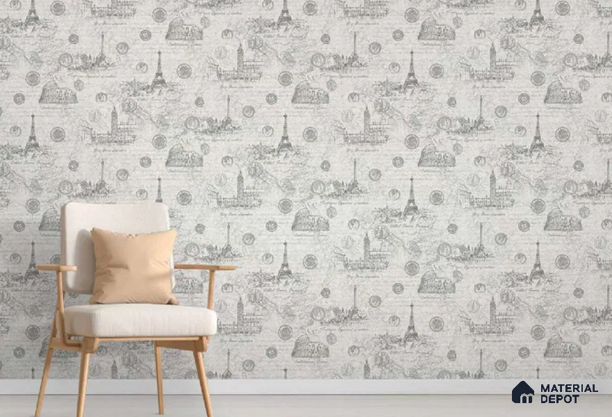 88084 | 10 Meter x 21 Inch PVC Texture Look Wallpaper - 57 Sq. Ft. | Minimum 15% wastage during installation