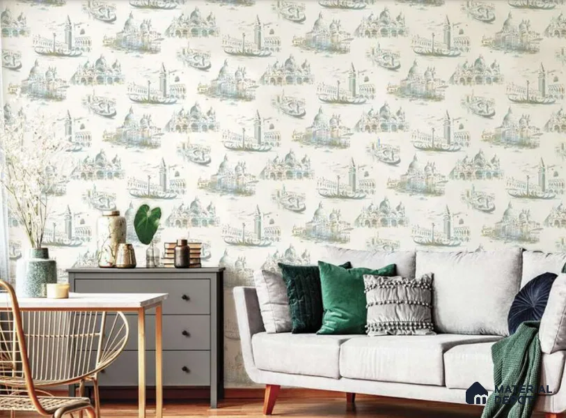 88100 | 10 Meter x 21 Inch PVC Texture Look Wallpaper - 57 Sq. Ft. | Minimum 15% wastage during installation