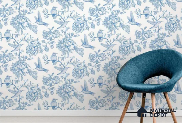 88109 | 10 Meter x 21 Inch PVC Florals Look Wallpaper - 57 Sq. Ft. | Minimum 15% wastage during installation