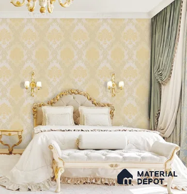 88477-1 | 5 Meter x 42 Inch PVC Damask Look Wallpaper - 57 Sq. Ft. | Minimum 15% wastage during installation