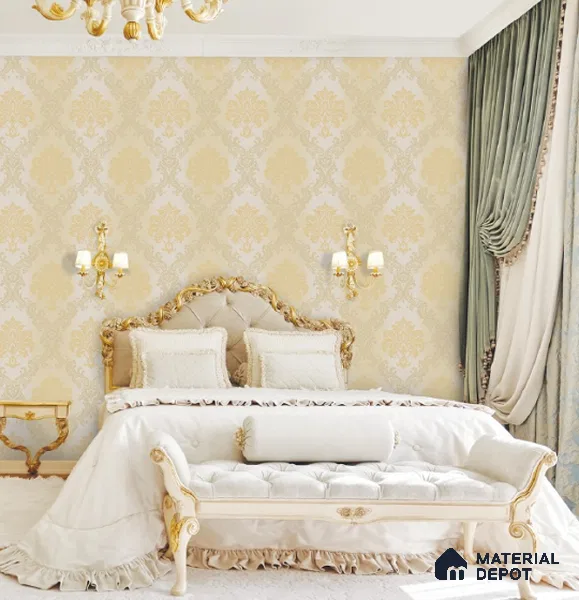 88477-1 | 5 Meter x 42 Inch PVC Damask Look Wallpaper - 57 Sq. Ft. | Minimum 15% wastage during installation