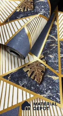 930015 | 10 Meter x 21 Inch PVC Geometric Look Wallpaper - 57 Sq. Ft.