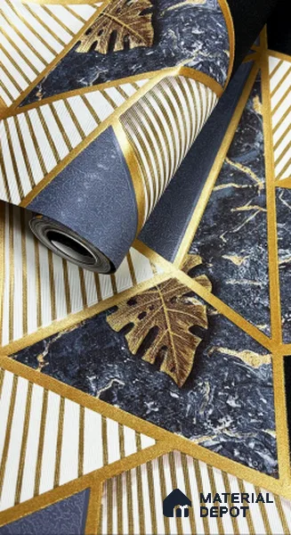 930015 | 10 Meter x 21 Inch PVC Geometric Look Wallpaper - 57 Sq. Ft.