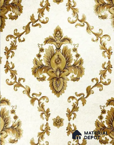 930021 | 10 Meter x 21 Inch PVC Damask Look Wallpaper - 57 Sq. Ft.