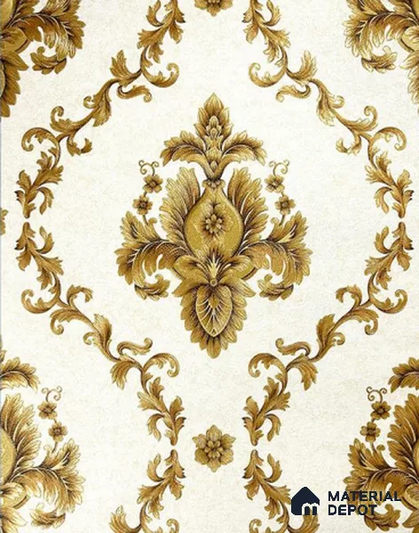 930021 | 10 Meter x 21 Inch PVC Damask Look Wallpaper - 57 Sq. Ft.