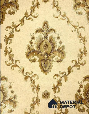 930022 | 10 Meter x 21 Inch PVC Damask Look Wallpaper - 57 Sq. Ft.