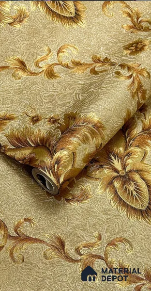 930023 | 10 Meter x 21 Inch PVC Damask Look Wallpaper - 57 Sq. Ft.
