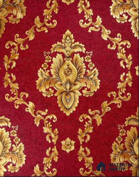 930025 | 10 Meter x 21 Inch PVC Damask Look Wallpaper - 57 Sq. Ft.