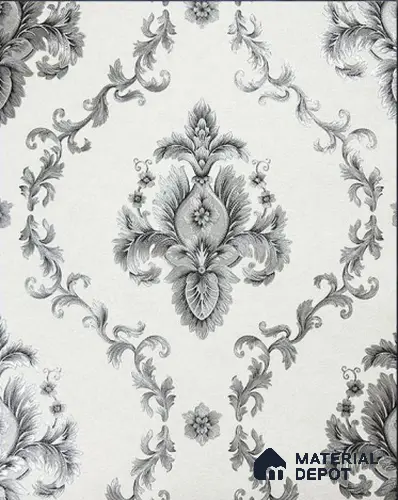 930029 | 10 Meter x 21 Inch PVC Damask Look Wallpaper - 57 Sq. Ft.