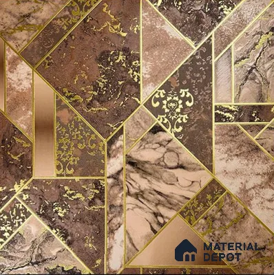 930080 | 10 Meter x 21 Inch PVC Geometric Look Wallpaper - 57 Sq. Ft.