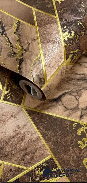 930080 | 10 Meter x 21 Inch PVC Geometric Look Wallpaper - 57 Sq. Ft.