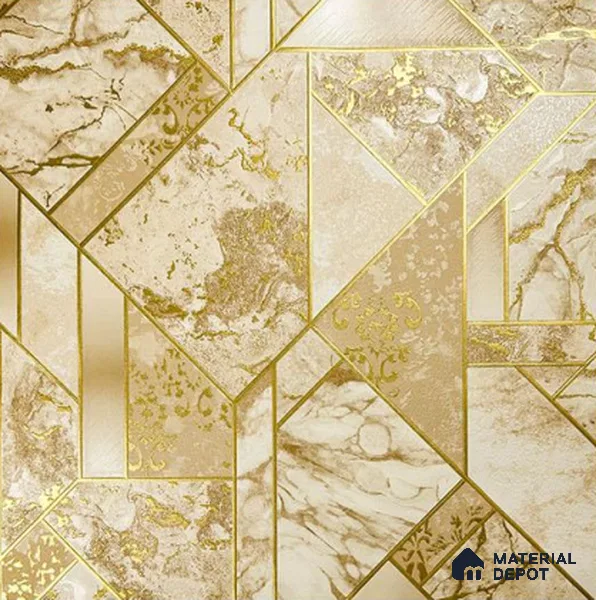 930087 | 10 Meter x 21 Inch PVC Geometric Look Wallpaper - 57 Sq. Ft.