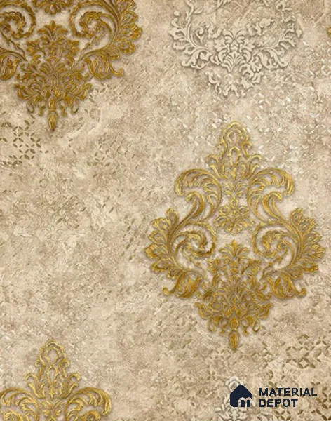 931203 | 10 Meter x 21 Inch PVC Damask Look Wallpaper - 57 Sq. Ft.