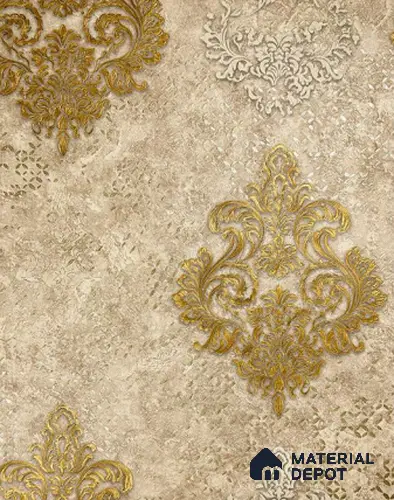 931203 | 10 Meter x 21 Inch PVC Damask Look Wallpaper - 57 Sq. Ft.