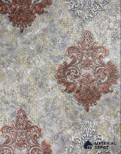 931208 | 10 Meter x 21 Inch PVC Damask Look Wallpaper - 57 Sq. Ft.