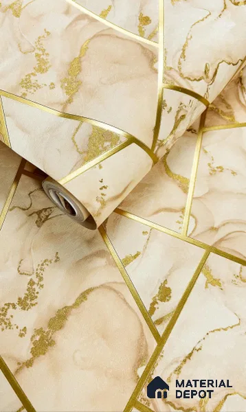 931501 | 10 Meter x 21 Inch PVC Geometric Look Wallpaper - 57 Sq. Ft.
