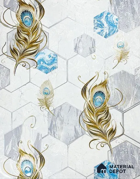 931701 | 10 Meter x 21 Inch PVC Patterned Look Wallpaper - 57 Sq. Ft.
