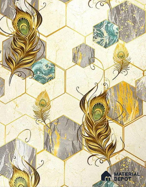 931702 | 10 Meter x 21 Inch PVC Patterned Look Wallpaper - 57 Sq. Ft.