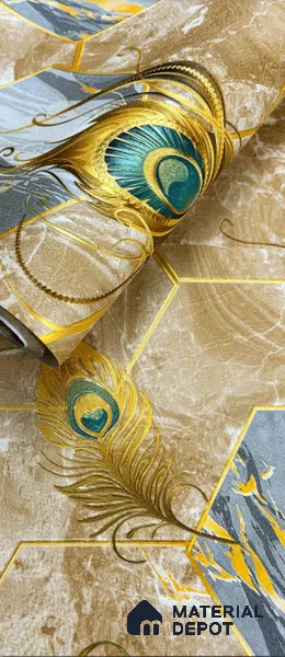 931703 | 10 Meter x 21 Inch PVC Patterned Look Wallpaper - 57 Sq. Ft.
