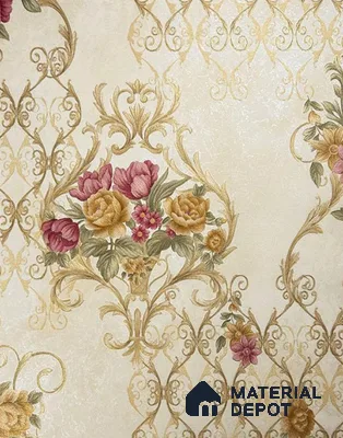 931901 | 10 Meter x 21 Inch PVC Damask Look Wallpaper - 57 Sq. Ft.