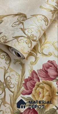 931901 | 10 Meter x 21 Inch PVC Damask Look Wallpaper - 57 Sq. Ft.