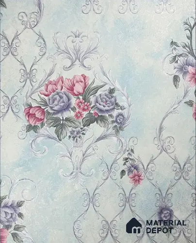 931911 | 10 Meter x 21 Inch PVC Damask Look Wallpaper - 57 Sq. Ft.