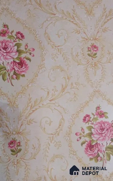 DE40800 | 10 Meter x 21 Inch PVC Florals Look Wallpaper - 57 Sq. Ft. | Minimum 15% wastage during installation