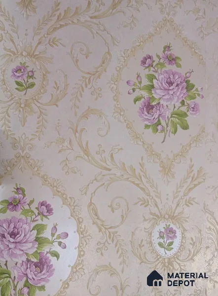 DE40803 | 10 Meter x 21 Inch PVC Florals Look Wallpaper - 57 Sq. Ft. | Minimum 15% wastage during installation