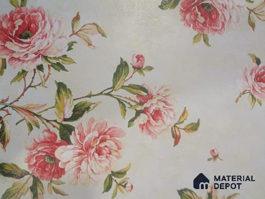 DE40815 | 10 Meter x 21 Inch PVC Florals Look Wallpaper - 57 Sq. Ft. | Minimum 15% wastage during installation