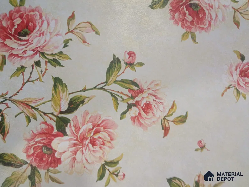 DE40815 | 10 Meter x 21 Inch PVC Florals Look Wallpaper - 57 Sq. Ft. | Minimum 15% wastage during installation