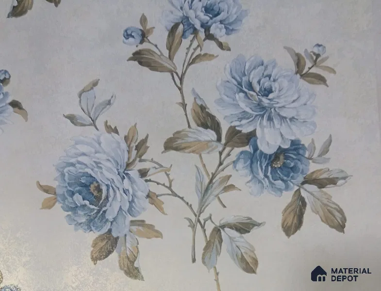 DE40818 | 10 Meter x 21 Inch PVC Florals Look Wallpaper - 57 Sq. Ft. | Minimum 15% wastage during installation
