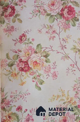 DE40832 | 10 Meter x 21 Inch PVC Florals Look Wallpaper - 57 Sq. Ft. | Minimum 15% wastage during installation