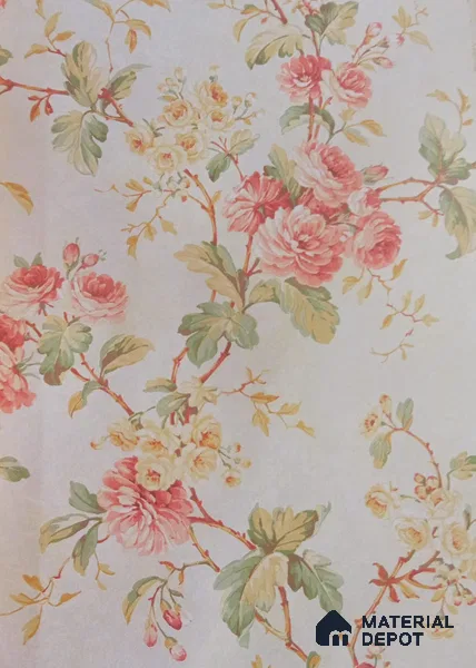 DE40844 | 10 Meter x 21 Inch PVC Florals Look Wallpaper - 57 Sq. Ft. | Minimum 15% wastage during installation