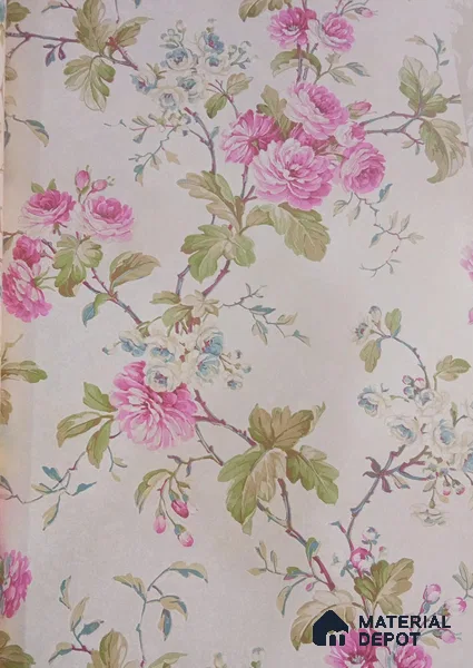 DE40848 | 10 Meter x 21 Inch PVC Florals Look Wallpaper - 57 Sq. Ft. | Minimum 15% wastage during installation