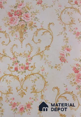 DE40849 | 10 Meter x 21 Inch PVC Florals Look Wallpaper - 57 Sq. Ft. | Minimum 15% wastage during installation