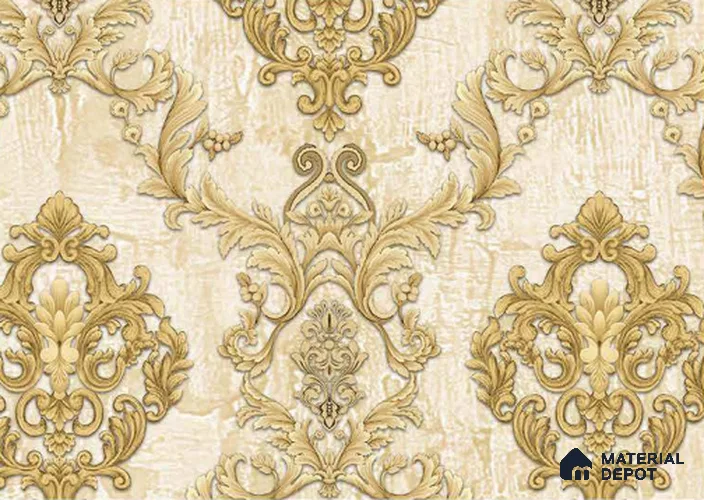 FE504-1 | 10 Meter x 21 Inch PVC Damask Look Wallpaper - 57 Sq. Ft. | Minimum 15% wastage during installation