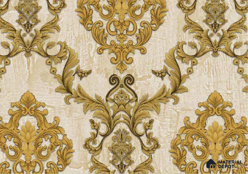 FE504-2 | 10 Meter x 21 Inch PVC Damask Look Wallpaper - 57 Sq. Ft. | Minimum 15% wastage during installation