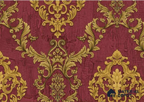 FE504-4 | 10 Meter x 21 Inch PVC Damask Look Wallpaper - 57 Sq. Ft. | Minimum 15% wastage during installation