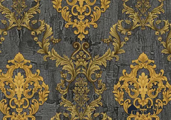 FE504-5 | 10 Meter x 21 Inch PVC Damask Look Wallpaper - 57 Sq. Ft. | Minimum 15% wastage during installation