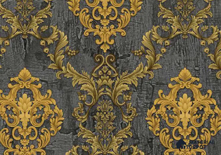 FE504-5 | 10 Meter x 21 Inch PVC Damask Look Wallpaper - 57 Sq. Ft. | Minimum 15% wastage during installation