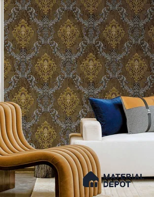FE504-6 | 10 Meter x 21 Inch PVC Damask Look Wallpaper - 57 Sq. Ft. | Minimum 15% wastage during installation