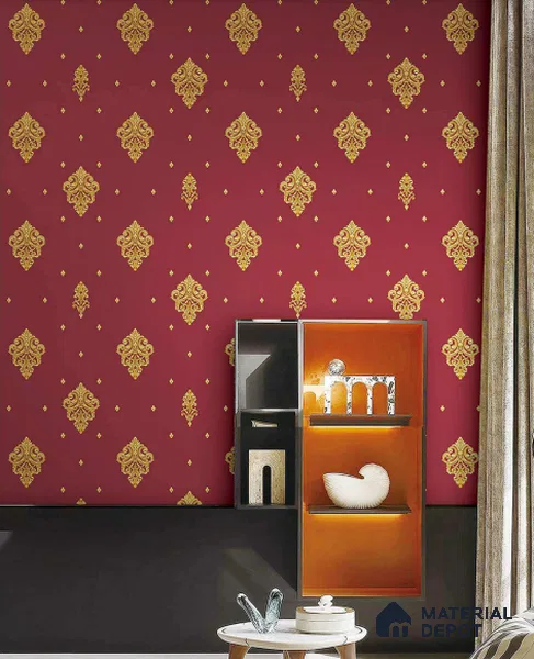 FE507-3 | 10 Meter x 21 Inch PVC Damask Look Wallpaper - 57 Sq. Ft. | Minimum 15% wastage during installation
