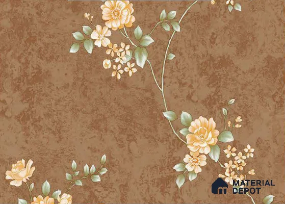 FE508-1 | 10 Meter x 21 Inch PVC Florals Look Wallpaper - 57 Sq. Ft. | Minimum 15% wastage during installation