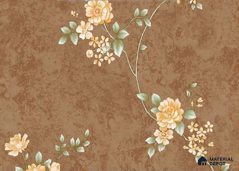 FE508-1 | 10 Meter x 21 Inch PVC Florals Look Wallpaper - 57 Sq. Ft. | Minimum 15% wastage during installation