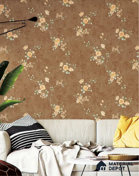 FE508-1 | 10 Meter x 21 Inch PVC Florals Look Wallpaper - 57 Sq. Ft. | Minimum 15% wastage during installation