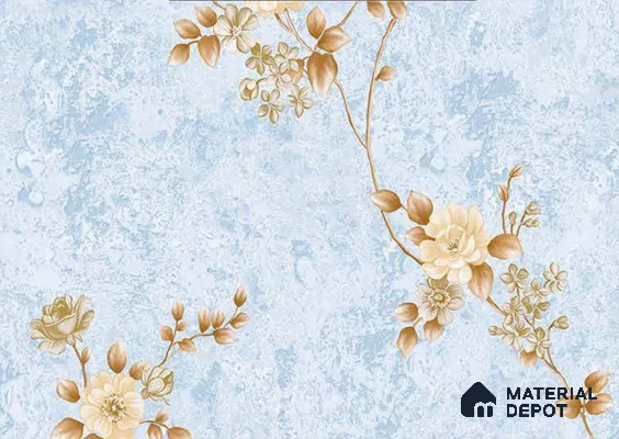 FE508-2 | 10 Meter x 21 Inch PVC Florals Look Wallpaper - 57 Sq. Ft. | Minimum 15% wastage during installation
