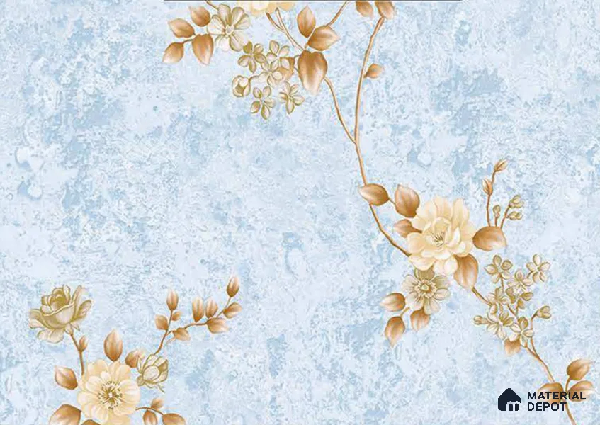 FE508-2 | 10 Meter x 21 Inch PVC Florals Look Wallpaper - 57 Sq. Ft. | Minimum 15% wastage during installation