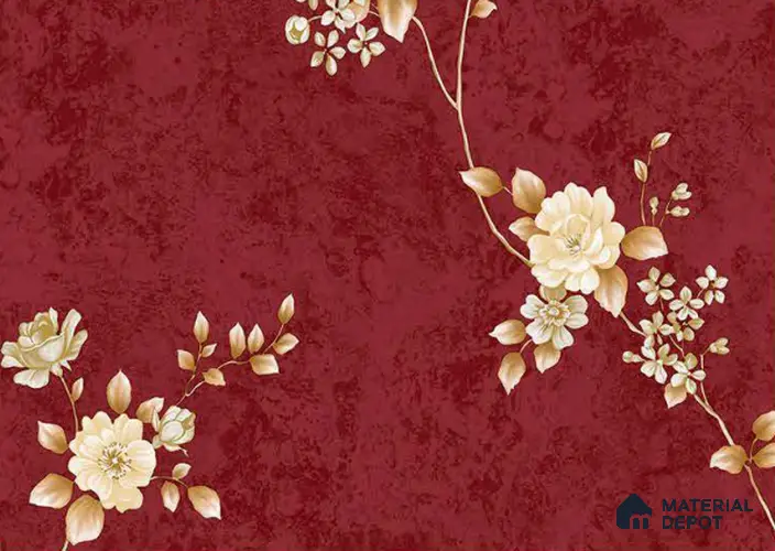 FE508-4 | 10 Meter x 21 Inch PVC Florals Look Wallpaper - 57 Sq. Ft. | Minimum 15% wastage during installation